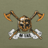 M-Tac T-shirt Viking med vikingehjelm og økser motiv, "Til Valhall" tekst, fremhæver kampgejst. Lavet af 93% bomuld.