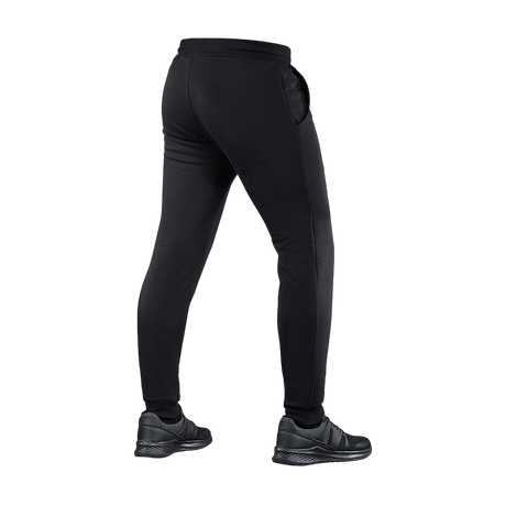 M-Tac Bukser Cotton Classic - alsidige sportbukser i sort, lavet af 100% bomuld, ideelle til løb, fitness og hverdagsbrug med 2 sidelommer.
