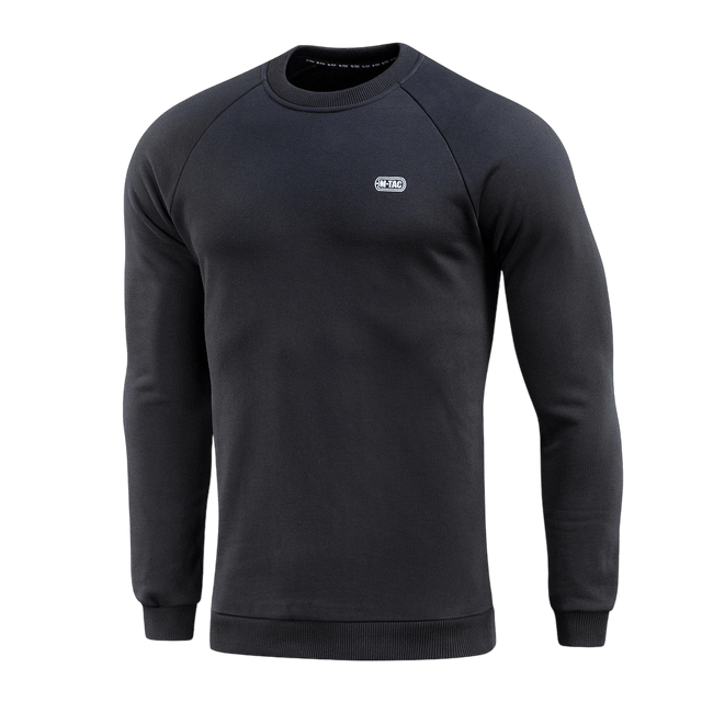 Sort M-Tac Sweatshirt Cotton Hard i 100% bomuld, reflekslogo på brystet, varm og behagelig med ribkanter. Perfekt til hverdag.