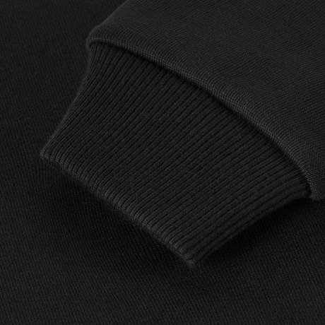 Detalje af ærmekant på M-Tac Sweatshirt Cotton Hard i 100% bomuld, der viser ribkantens kvalitet og varmeisolering.