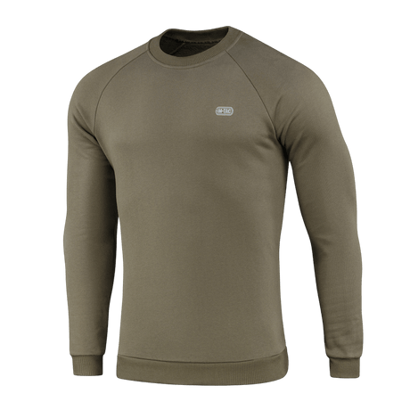 M-Tac Sweatshirt Cotton Hard, behagelig sweatshirt i 100% bomuld, varmeisolerende med ribkanter, reflekterende logo, olivenfarvet