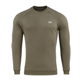M-Tac Sweatshirt Cotton Hard i olivengrøn, 100% bomuld med reflekterende logo, varm og behagelig til hverdag, 390 g/m².
