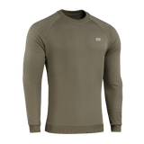 M-Tac Sweatshirt Cotton Hard i olivengrøn, 100% bomuld, reflekterende logo, behagelig pasform, varm og åndbar sweatshirt til hverdag.