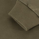 M-Tac Sweatshirt Cotton Hard i olivengrøn, visning af ribkant på ærme lavet af 100% bomuld, 390 g/m². Komfortabel og varm.