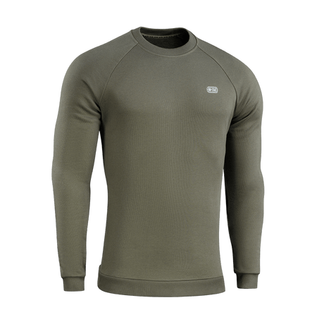 M-Tac Sweatshirt Cotton Hard i olivengrøn 100% bomuld med reflekterende logo på brystet. Varm og komfortabel til hverdag.