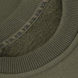 Ribkant på ærme og hals i M-Tac Sweatshirt Cotton Hard, 100% bomuld, grøn farve, viser komfort og varm kvalitet.