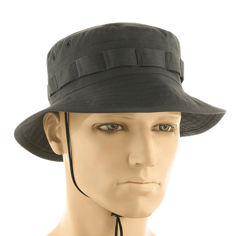 M-Tac Panama Rip-Stop army-hat med semi-stiv skygge og ventilationshuller, inspireret af Boonie-model, på mannequin hoved