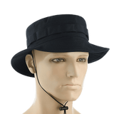 Sort M-Tac Panama Rip-Stop hat med semi-stiv skygge og ventilationshuller, inspireret af amerikansk Boonie-model.
