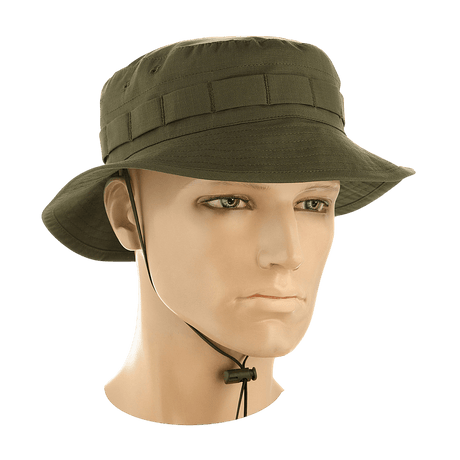 M-Tac Panama Rip-Stop army-hat med rip-stop materiale og ventilationshuller for åndbarhed, set på mannequin hoved.