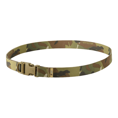 M-Tac Kompressionsrem Gen.II i grønt camouflage mønster med fastex-spænde, ideel til fastgørelse af militærudstyr eller campingudstyr.