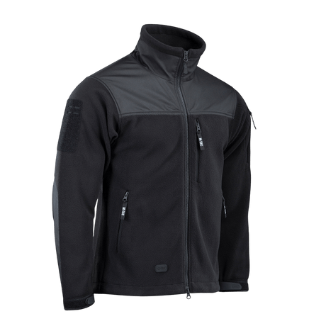 M-Tac Alpha Microfleece Jakke Gen.II med holdbar fleece og nylon forstærkninger, ideel til taktisk brug og outdoor-aktiviteter i koldt vejr.