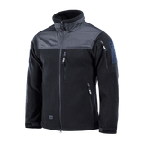 M-Tac Alpha Microfleece Jakke Gen.II i sort med Oxford nylonforstærkninger, perfekt til taktisk og outdoor brug i koldt vejr.