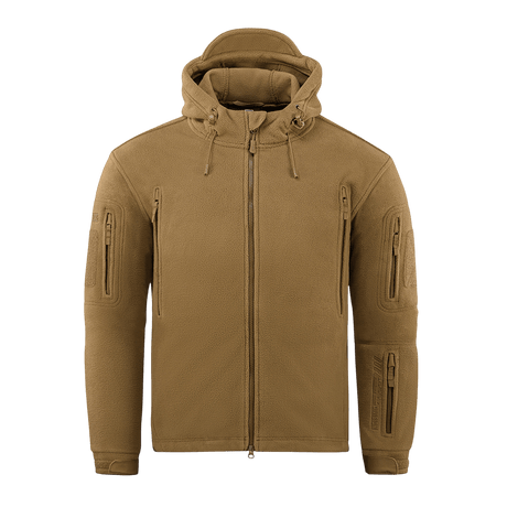 M-Tac Division Gen.II Windblock Fleecejakke i brun, perfekt til beskyttelse mod vind og kulde med WindBlock-membran.