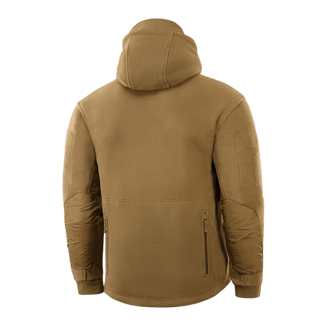M-Tac Division Gen.II Windblock Fleecejakke set bagfra, designet til varme og vindbeskyttelse, med hætte og lynlåslommer.