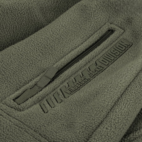 Detalje af M-Tac Division Gen.II Windblock Fleecejakke med lynlåslomme og tekstilstruktur.
