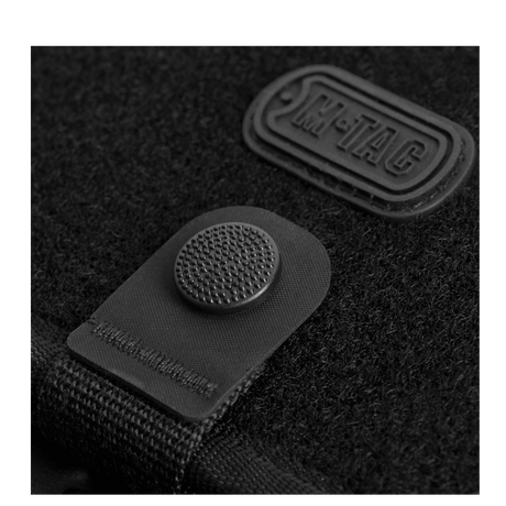 M-Tac Pung med Patch Panel Elite Large - nærbillede af knap og velcro-loop panel på 1000D CORDURA® materiale, praktisk og holdbar.