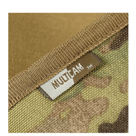 M-Tac Pung med Patch Panel Elite Gen. II i slidstærkt Oxford- og Cordura 500D-stof med MultiCam mønster, nærbillede af tekstilstruktur.