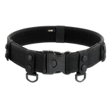 M-Tac Taktiske Bæltefittings (5 stk.) med D-ringe til ekstra udstyr og politibælte på sort taktisk bælte.