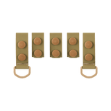 M-Tac Taktiske Bæltefittings (5 stk.) med D-ringe til ekstra udstyr, designet til fastgørelse af politibælte til buksebælte.
