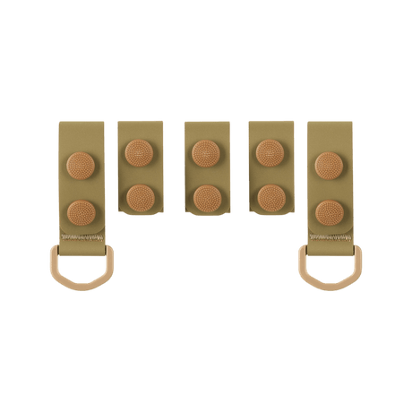 M-Tac Taktiske Bæltefittings (5 stk.) med D-ringe til ekstra udstyr, designet til fastgørelse af politibælte til buksebælte.