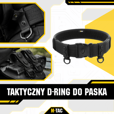 M-Tac Sæt af 2 – Duty Belt Keepers i taktisk design med D-ring, robust konstruktion for stabilitet og sikkerhed, passende til 2" bælter.