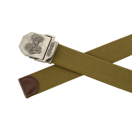 M-Tac Thors Hammer Bælte – Militærstil og funktionalitet med justerbar nylongjord og Thor's Hammer spænde, ideel til udendørs brug.