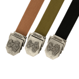 M-Tac Thors Hammer Bælte – Militærstil og funktionalitet, tre nylonbælter med emblemer af Thor's Hammer i metalspænder.