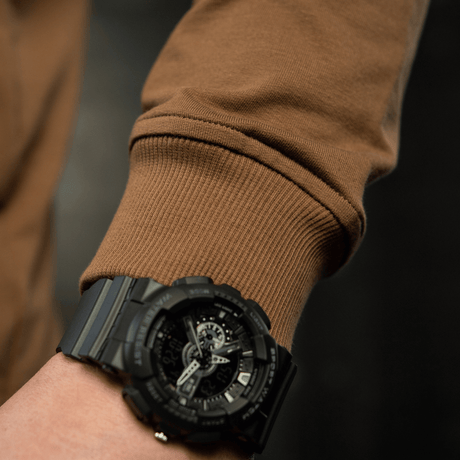 M-Tac Raglan Athlete sweatshirt i coyote med strækbare manchetter, bæres til hverdag og sport. Komfortabel bomuldsblanding.