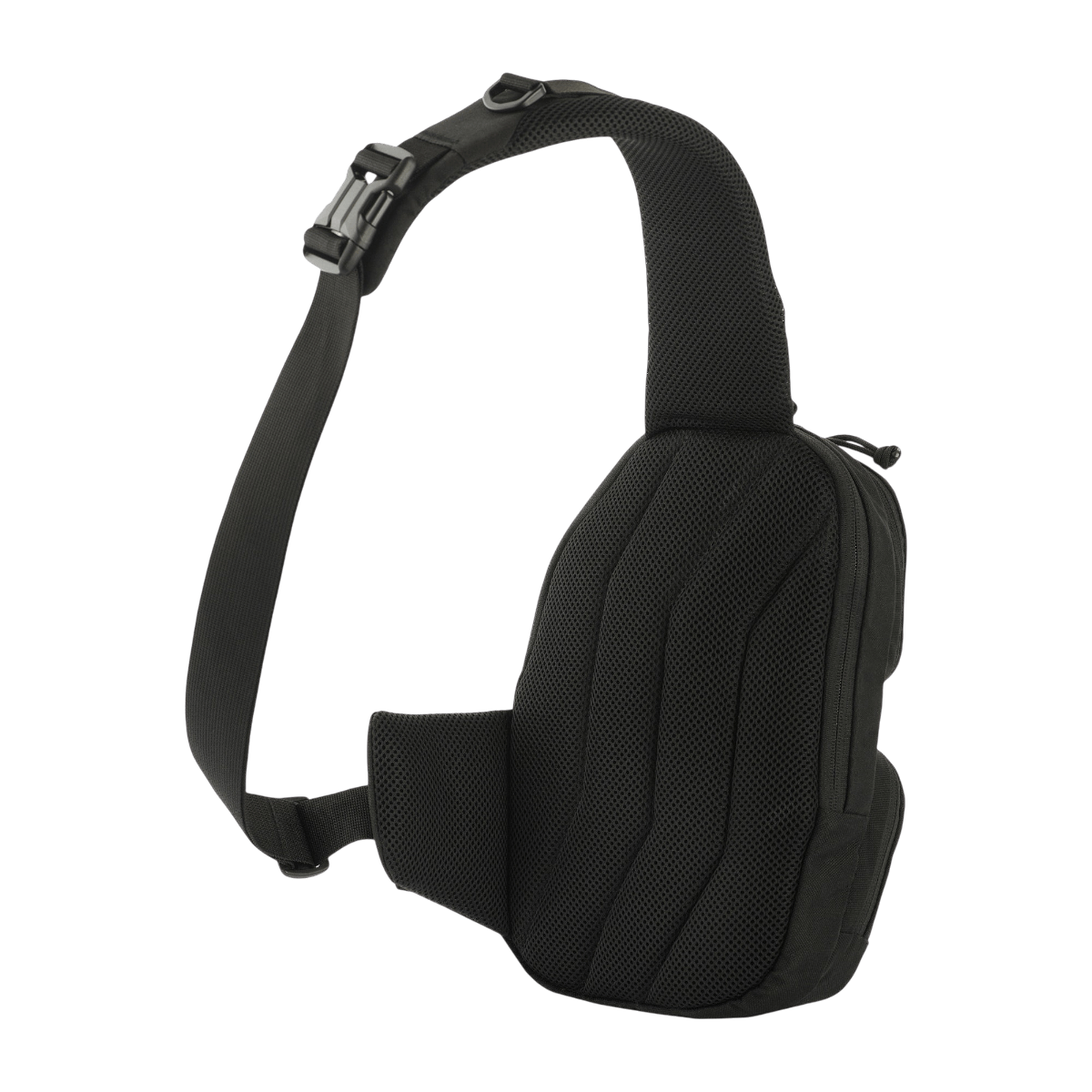 M-Tac Buckler Taske Elite i sort med MOLLE-system og støddæmpende pude, ideel til taktisk opbevaring.