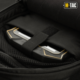 M-Tac Buckler Taske Elite med skjult våbenrum og MOLLE-system i sort Cordura 500D materiale.