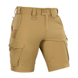 M-Tac Aggressor Summer Flex Shorts i letvægts Flex Rip-Stop stof med D-ringe og 7 lommer, perfekte til udendørs aktiviteter.