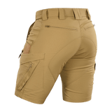 M-Tac Aggressor Summer Flex Shorts i light tactical design med funktionelle lommer og fleksibel pasform, bagudvendt visning.