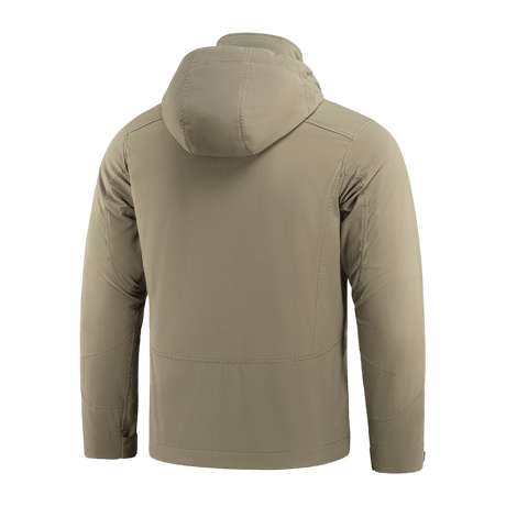 M-Tac Flash Jakke i beige set bagfra, letvægts og praktisk design til udendørs aktiviteter.
