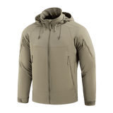 M-Tac Flash Jakke i sandfarve, letvægtsjakke til vandreture, sport og hverdagsbrug, uden velcrofelter, praktisk design, foldbar.