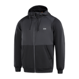 M-Tac Pilgrim Bomberjakke i sort med hætte, to lommer og ribbede manchetter. Ideel til hverdag og sport, lavet af holdbart materiale.