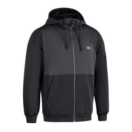 Sort hættetrøje med lynlås og M-Tac logo