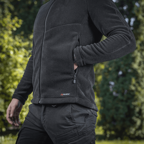 M-Tac Sprint Fleece Sweatshirt Polartec i sort, udendørs passende til daglig brug og aktiviteter, holdbart og blødt Polartec 200 fleece.