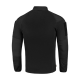 M-Tac Combat Fleece Polartec Jakke set bagfra med velcropaneler og elastiske manchetter i sort design.