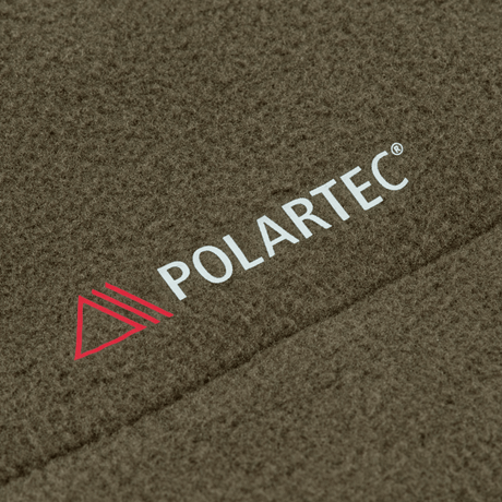 Nærbillede af M-Tac Combat Fleece Polartec Jakke i Polartec® stof, der fremhæver det varme og slidstærke materiale.