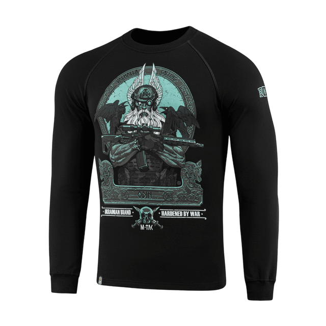 M-Tac Raglan Odin Mystery med nordisk mytologi motiv af Odin, sort t-shirt med tryk, komfortabel pasform, bomuld elastan blanding