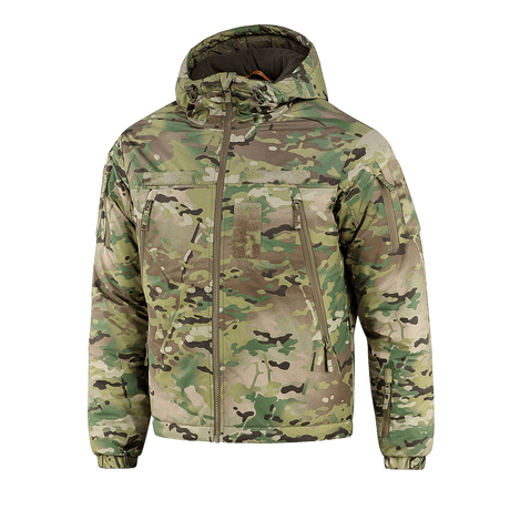 M-Tac Alpha Gen.IV Pro Primaloft Vinterjakke i originalt Multicam design, holdbar, vandafvisende og ideel til koldt vejr ned til -20°C