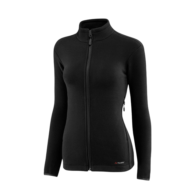 M-Tac Sweater Nord Fleece Polartec Dame i sort, designet til optimal varme og funktionalitet. Fremstillet af Polartec® 200 Series fleece.