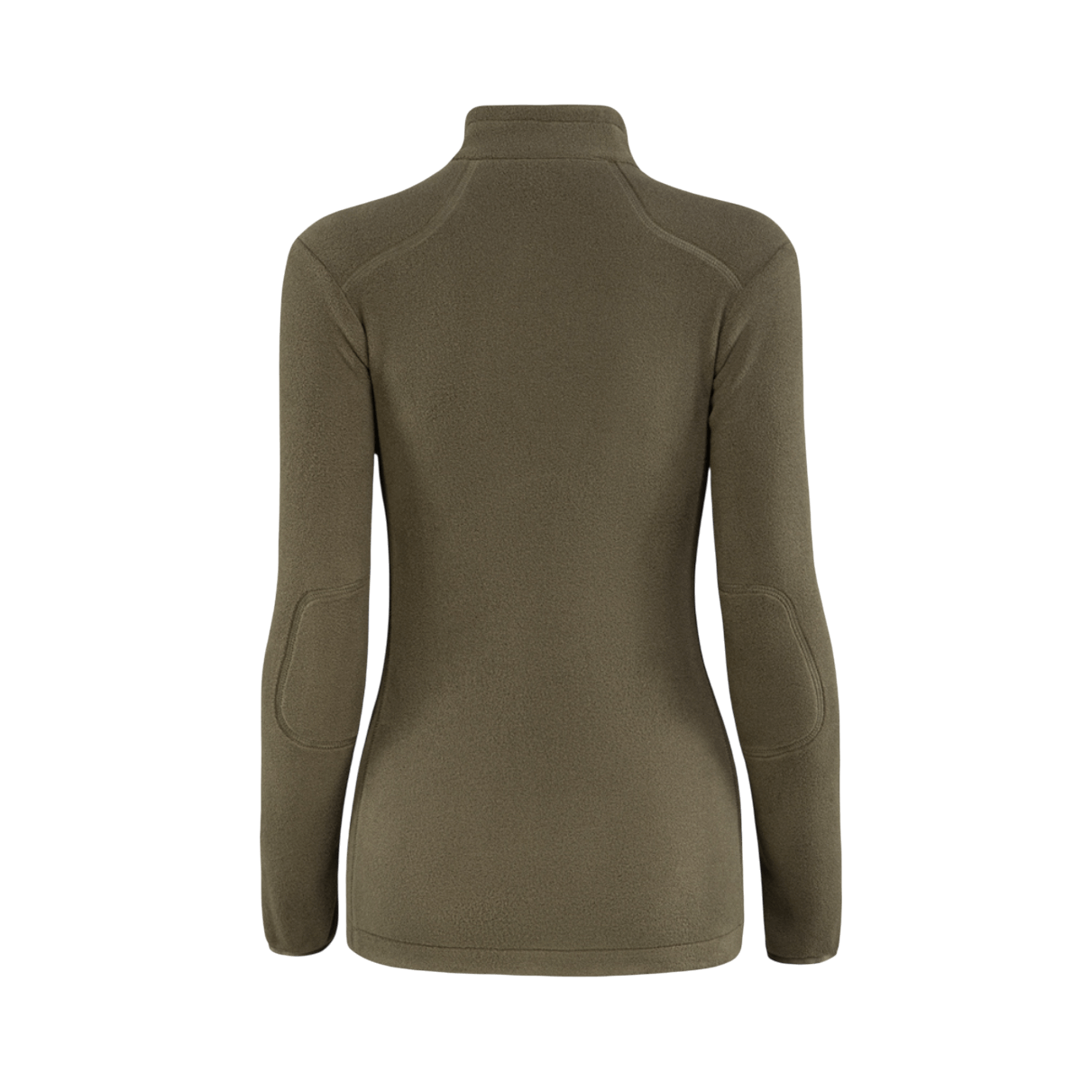 M-Tac Sweater Nord Fleece Polartec Dame set bagfra med olivengrøn farve og ståkrave, designet til komfort og varme i taktiske miljøer.