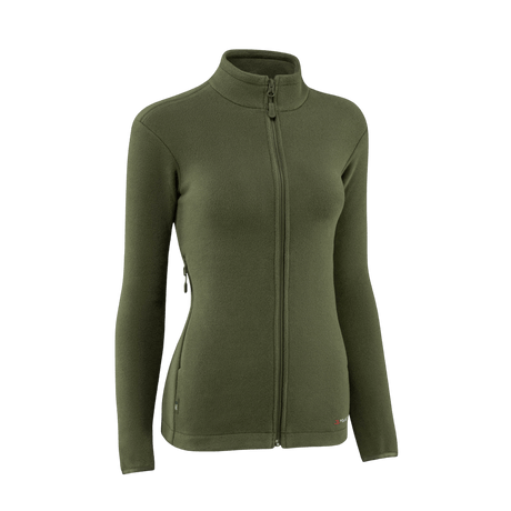 M-Tac Sweater Nord Fleece Polartec Dame i olivengrøn med YKK-lynlås og stand-up krave til komfort og varme.