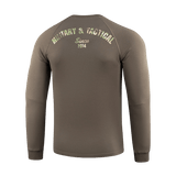 M-Tac Raglan Logo ryg med "Military & Tactical Since 2014" tryk, komfortabel pasform, velegnet til taktiske formål.