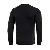 Sort M-Tac Raglan Freedom langærmet trøje med raglanærmer bagfra, designet til komfort og fri bevægelighed.