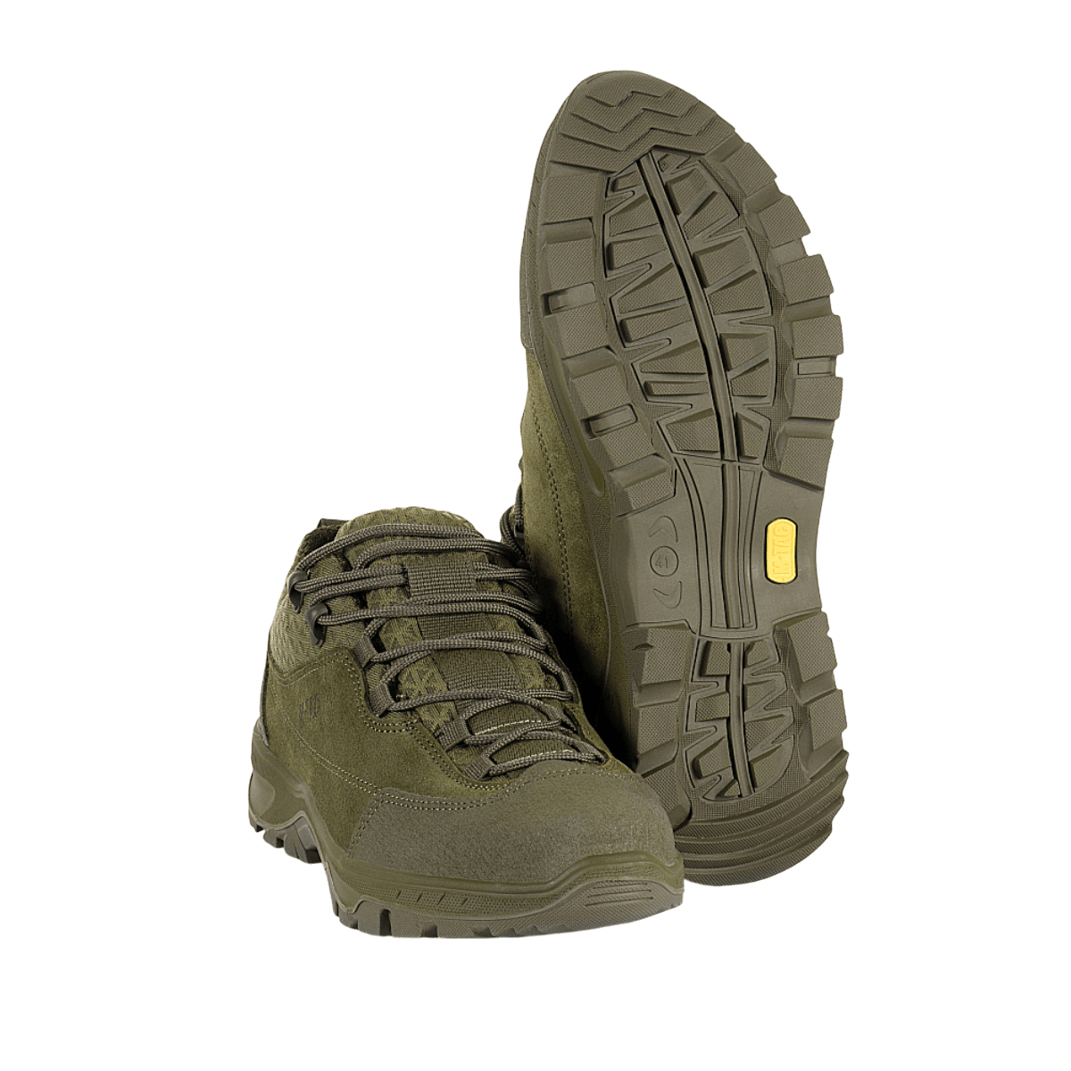 M-Tac Tactical Sneakers Patrol R Vent i olivengrøn til trekking og udendørsaktiviteter, skridsikker sål og åndbart design.