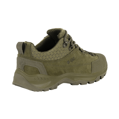 M-Tac Tactical Sneakers Patrol R Vent i grøn, ideelle til trekking og outdoor aktiviteter, med slidstærkt læder og åndbare meshindsatser.