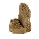 M-Tac Tactical Sneakers Patrol R Vent i brunt læder med 3D-mesh, ideelle til trekking og outdoor-aktiviteter, slidstærk og komfortabel.