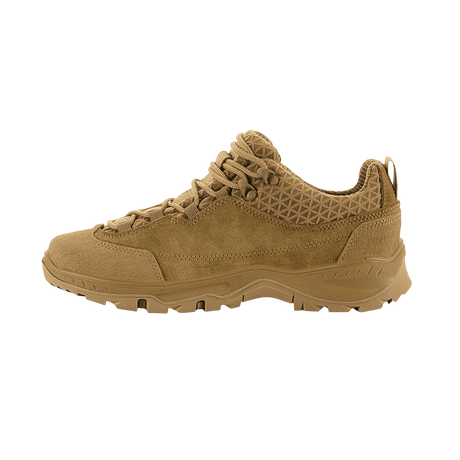 M-Tac Tactical Sneakers Patrol R Vent i ruskind med åndbart 3D-mesh, ideelle til trekking og løb, vist fra siden.